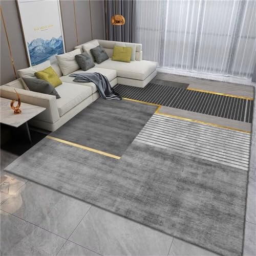 Tapis de sol géométrique gris haut de gamme en moquette 80x150 - 2