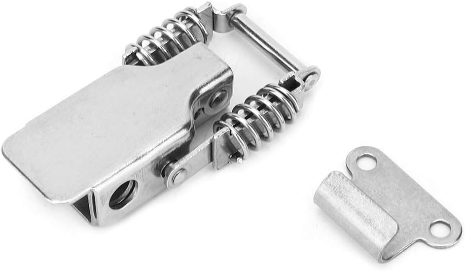 Spring Latch Catch Lock Heavy Duty Durable Secure Fastener Buckle Hardware Fitting for Toolboxes Luggage Stainless Steel 201 Plated 2Pcs (Stainless steel 201 (2pcs sold per piece))