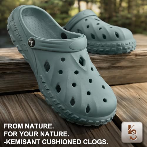 Image of KEMISANT Cushioned Clogs Mules for Men Garden Beach Water Fun-Lightweight | EVA Cushioned Footbed| Arch Support | Slip-resistant | Unisex