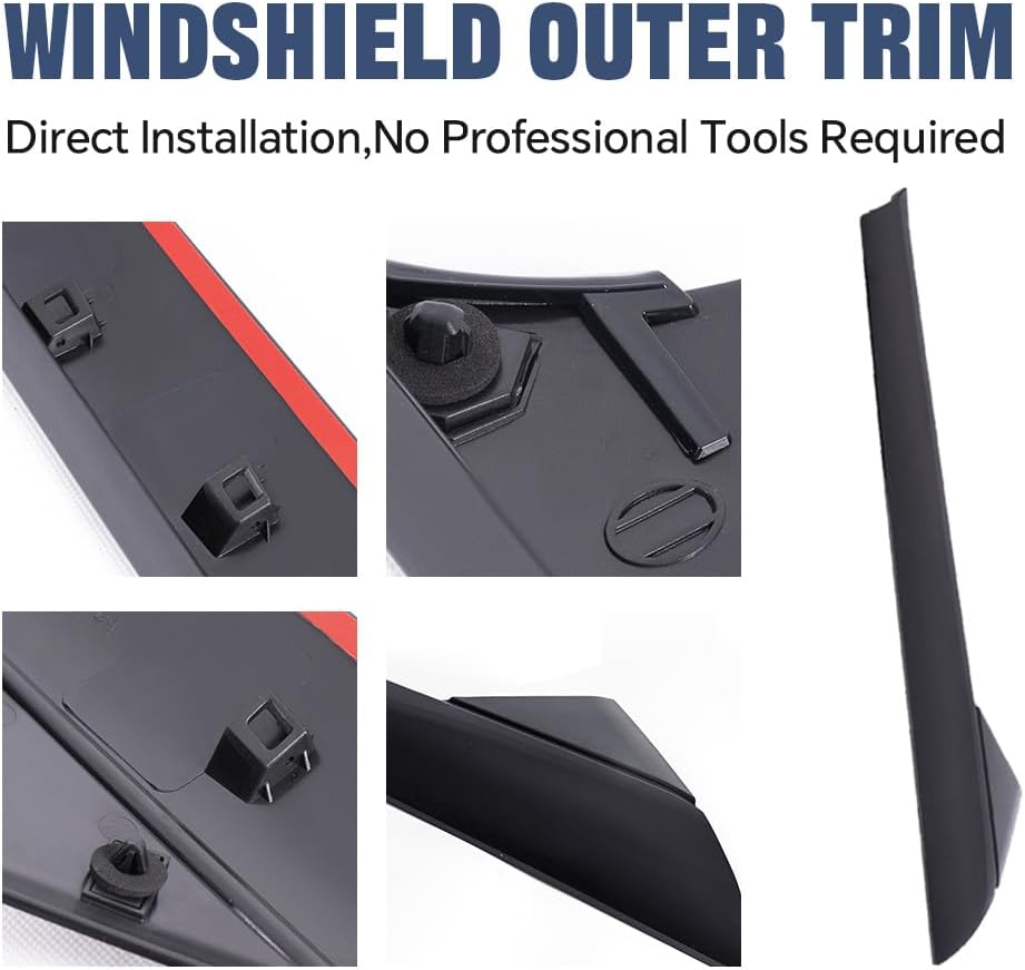 PIT66 Front Windshield Outer Trim Compatible with Ford Explorer 4 Door Utility 2011-2019 A-Pillar Molding Left Driver & Right Passenger Side BB5Z-7803145-AA BB5Z-7803144-AA