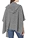 Cable Stitch Women's Soft Hooded Cape Poncho - Open Front Oversized Wrap Shawl Pullover Sweater with Pockets (Small/Medium, Marled Grey)