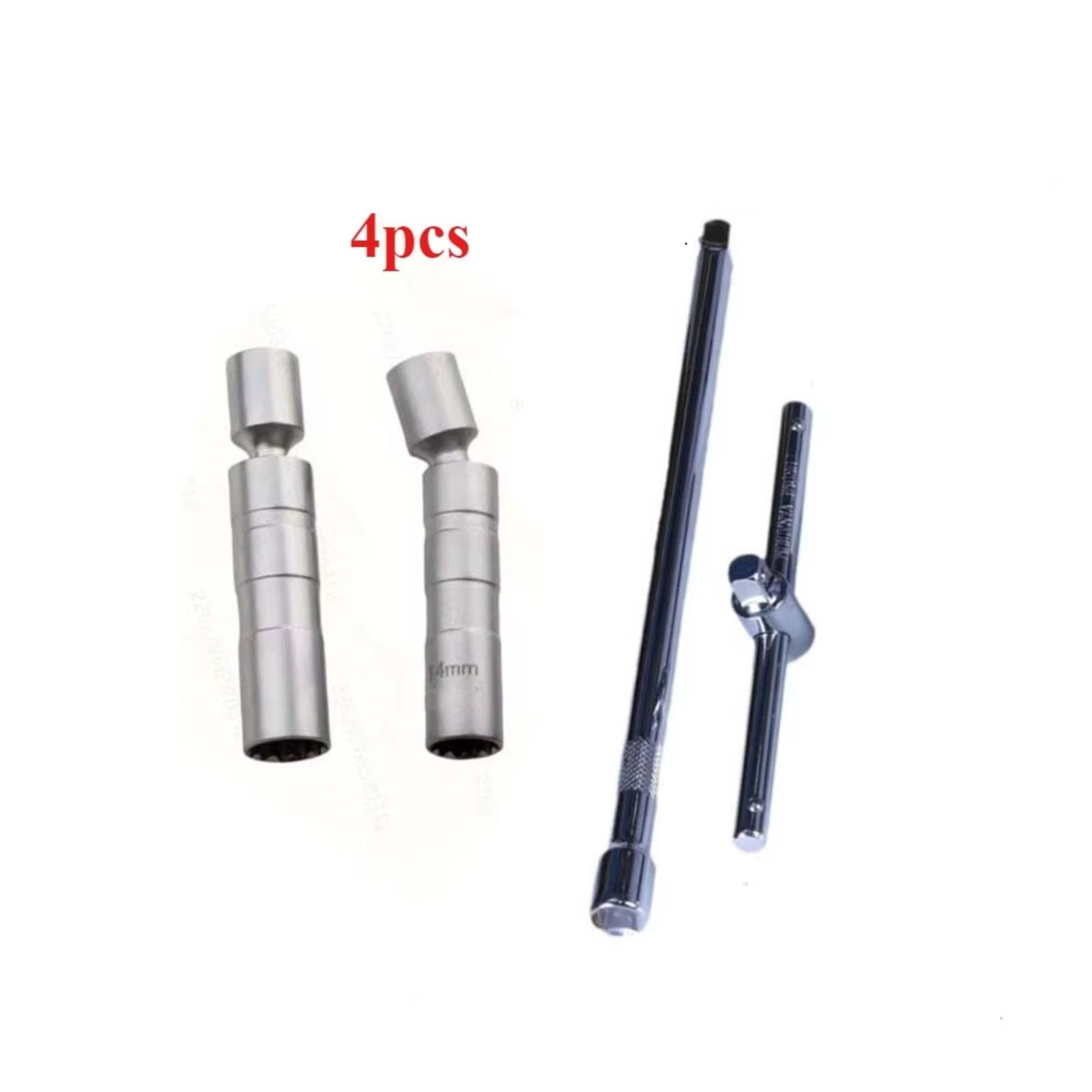 Llave bujía Encendido 4 Uds. Llave De Vaso para Bujías Magnética De 12 Ángulos para Herramienta Desmontaje Bujías De Pared Delgada De 3/8 Pulgadas