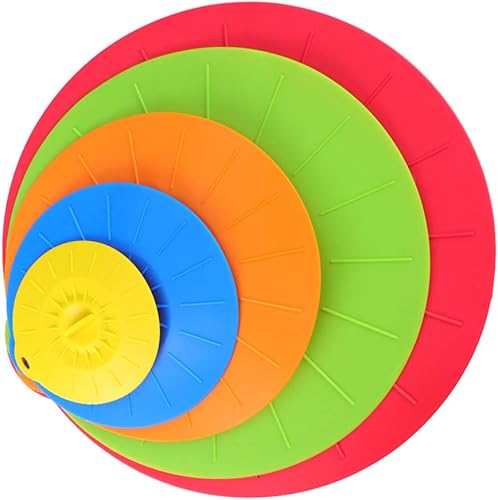 Kichvoe 5 piezas de silicona tapas de silicona tapas de silicona tapas de alimentos cubiertas de latas