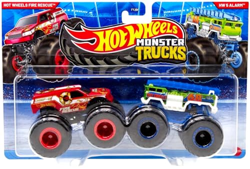 Image of Hot Wheels Fire Rescue Vs HW 5 Alarm Demolition Doubles Monster Trucks 2026 1:64 Scale 3+ Ages - Multicolor