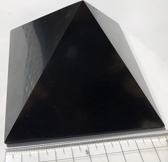 Pyramide de shungite 10 cm cristal de collection finitions premium - 2