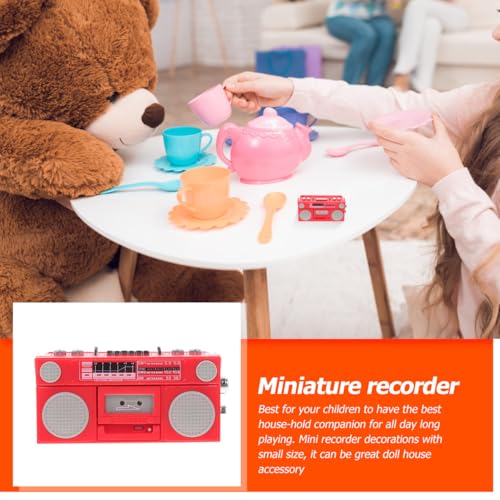 Image of Toyvian Dollhouse Record Player Vintage Recorder Player Miniature Dollhouse Accessories Dollhouse Furniture Photo Prop Home Decor