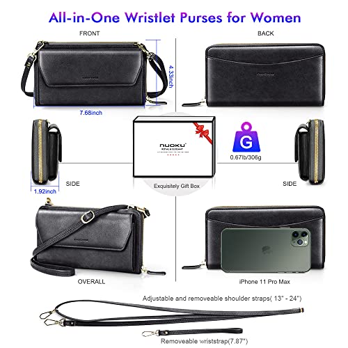 Nuoku COCOBAG Womens Rfid Wallet Purse Wristlet Crossbody Clutch thumb #4