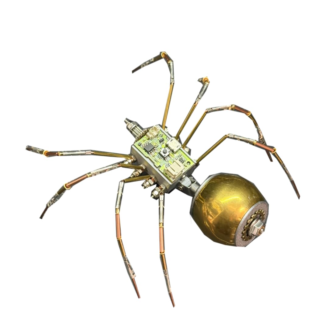 102PCS Mechanical Catcher Spider Metal Model, 3D DIY Gold Protocol Catcher Spider Assembly Kit, Steampunk Desk Display Collectible for Aults — image 1