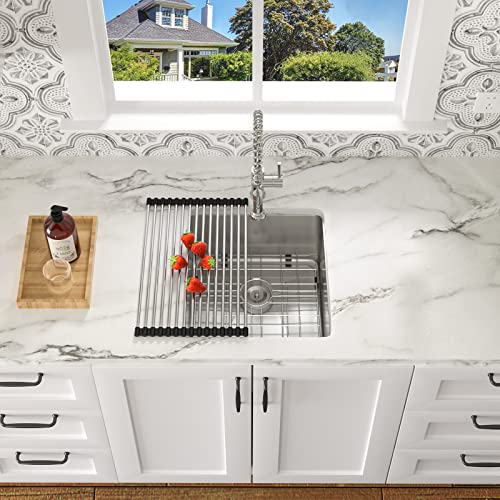 17 Bar Sink Undermount - Lofeyo 17" X 19" Kitchen Bar Sink Stainless Steel 16 Gauge Round Corner Rectangular Handmade Single Bowl Undermount Bar Prep Sink Basin #TOP5