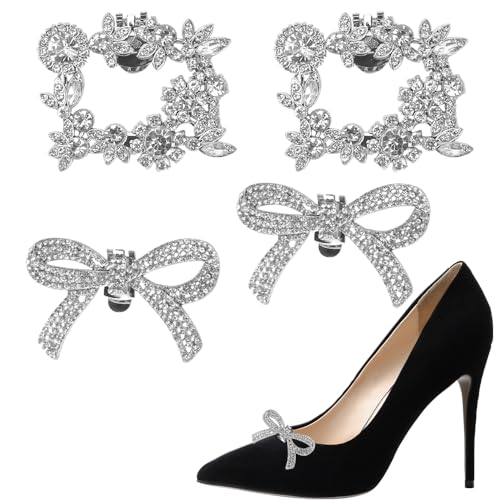 NAROSEBE 4 Clips para Zapatos de Boda Adornos para Zapatos de Mujer Clip Hebilla de Zapatos Broche...