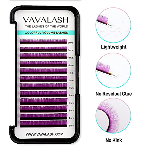 Image of Colored Lash Extensions 0.07mm CC Curl Violet Individual Volume Lashes Extensions 13-20 Mix Length Color Eyelash Extensions for Salon (Violet 0.07-CC, 13-20mm)