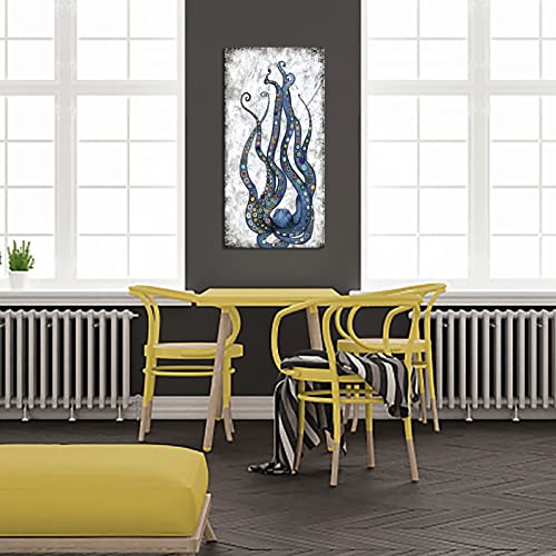 Vertical Canvas Wall Art Abstract Grey and Blue Octopus Painting Printed on Canvas Sea Life Picture Poster Gallery Wrap Vintage Farmhouse Home Décor Ready to Hang 20x40 Inches steampunk buy now online Vertical Canvas Wall Art Abstract Grey and Blue Octopus Painting Printed on Canvas Sea Life Picture Poster Gallery Wrap Vintage Farmhouse Home Décor Ready to Hang 20x40 Inches steampunk buy now online