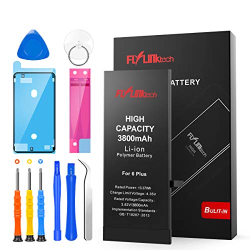 Batería para iPhone 6 Plus 3800mAH con 31% más de Capacidad Que la batería Origina, FLYLINKTECH Reemplazo de Alta Capacidad Batería para iPhone 6 Plus con Kits de Herramientas de reparación
