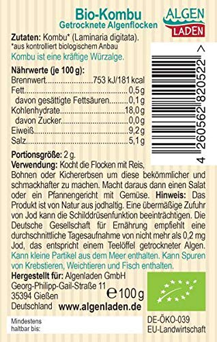 ALGENLADEN BIO Kombu Flakes - 100g | Fingertang | Algen aus dem Atlantik | Rohkost | Vegan - Image 3