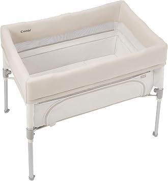 Combi Combi Crib & Playpen, Sukusuya Tomoneru, Compact, Milky Beige, Space-saving Compact Type, Can Be Folded and Carried