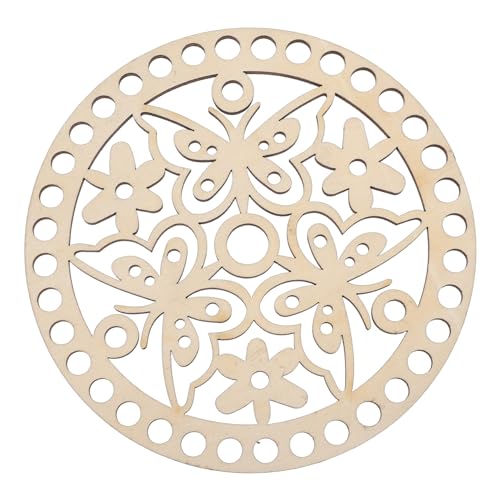 Angoily Natural Wooden Basket Bottom 2 Pcs Crochet Basket Bases for DIY Purse Bottoms