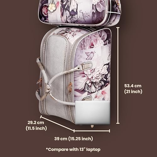 3-Piece Travel Set: Rolling Duffle, Overnight Tote, Wallet - Lightweight, Durable, Stylish - Grey & Royal Blue (Grey)4