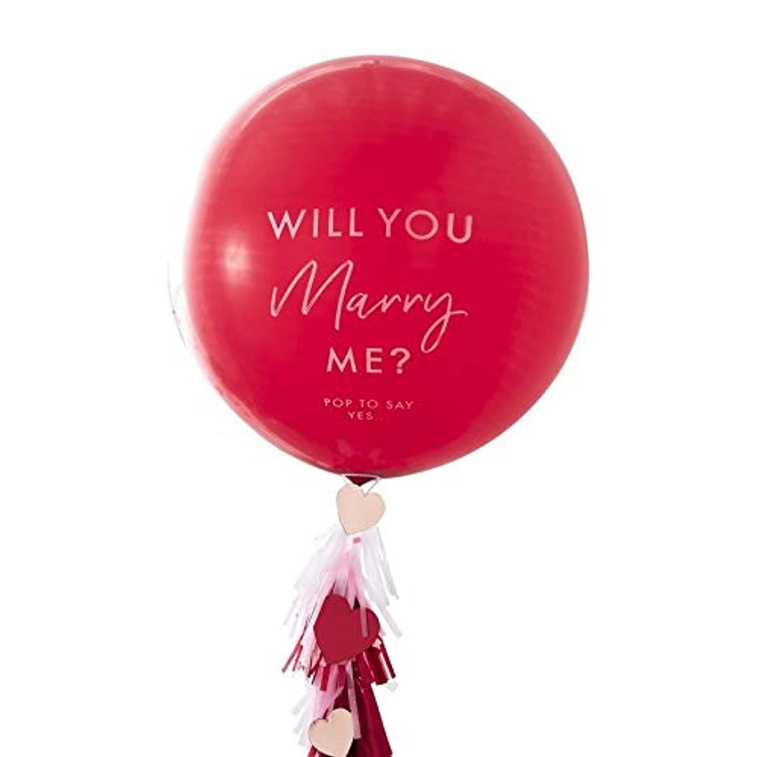 Ginger Ray Red Valentines Will You Marry Me Proposal Balloon With Tassels Hey Good Looking, One Size