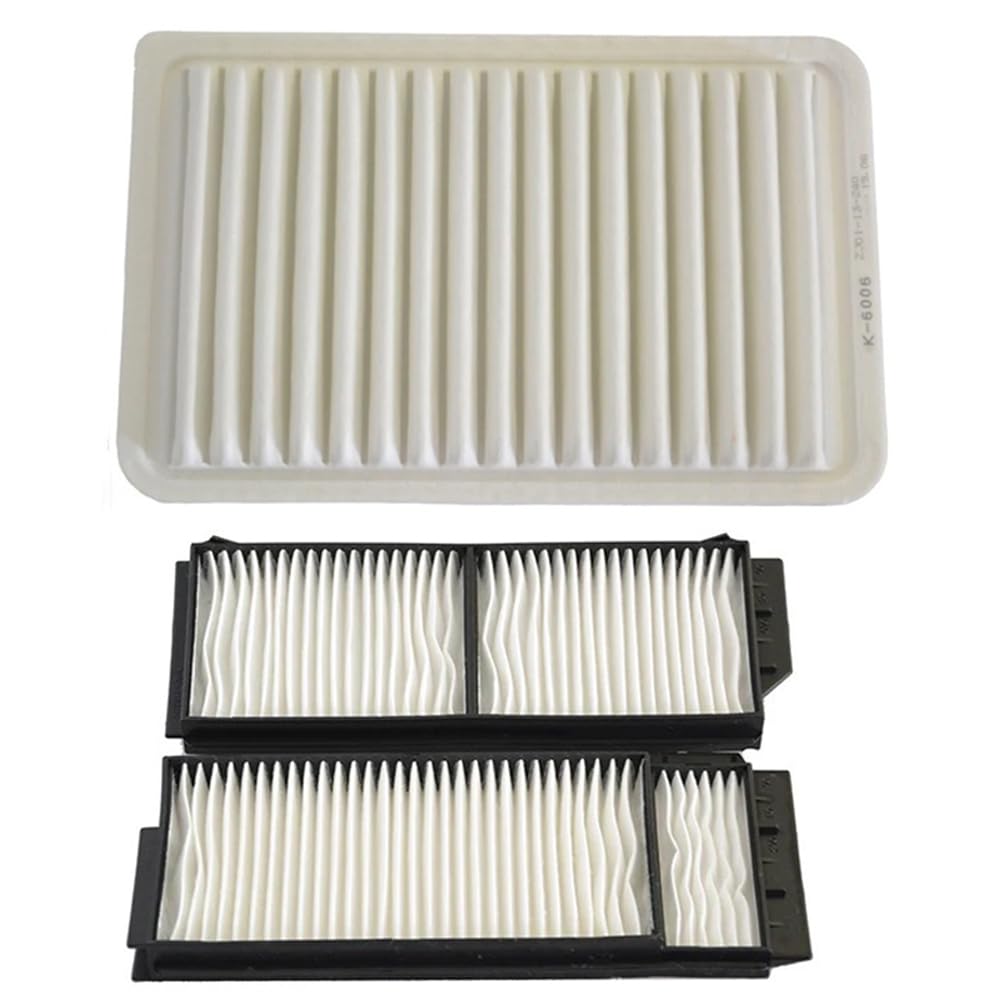 Filtr Powietrza Kabinowego dla Mazda 3/2007-2011, 23,7x19,3x2,2cm 3 szt. Filtr powietrza samochodowego Filtr kabinowy ZJ01-13-Z40/BP4K-61-J6X