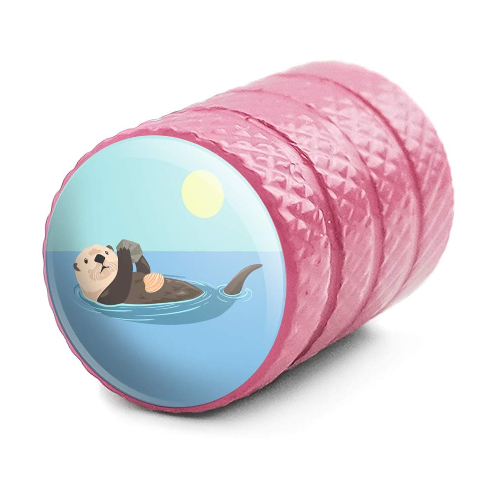 Sea Otter Eating Giant Clam Motorcycle Bicycle Bike Tire Rim Wheel Aluminum Valve Stem Caps