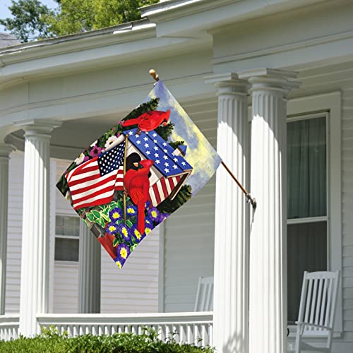 Birds Parrot Patriotic Garden Flag Usa 4Th Of July Independence Day Garden Flags 12X18 Inch Double Sided Burlap, Memorial Day Yard Banner For Outdoor Outside Decoration(Only Flag) #TOP2