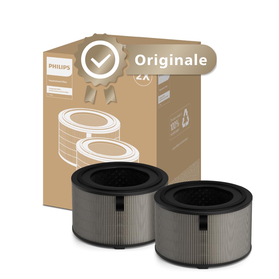 Philips Filtro HEPA NanoProtect Ricambio Purificatore d'Aria 4200, Kit | Durata 12 mesi, Kit di 2 pezzi, HEPA NanoProtect e carboni attivi, aria più pulita, compatibile AC4220 AC4221 (FY4200/30)