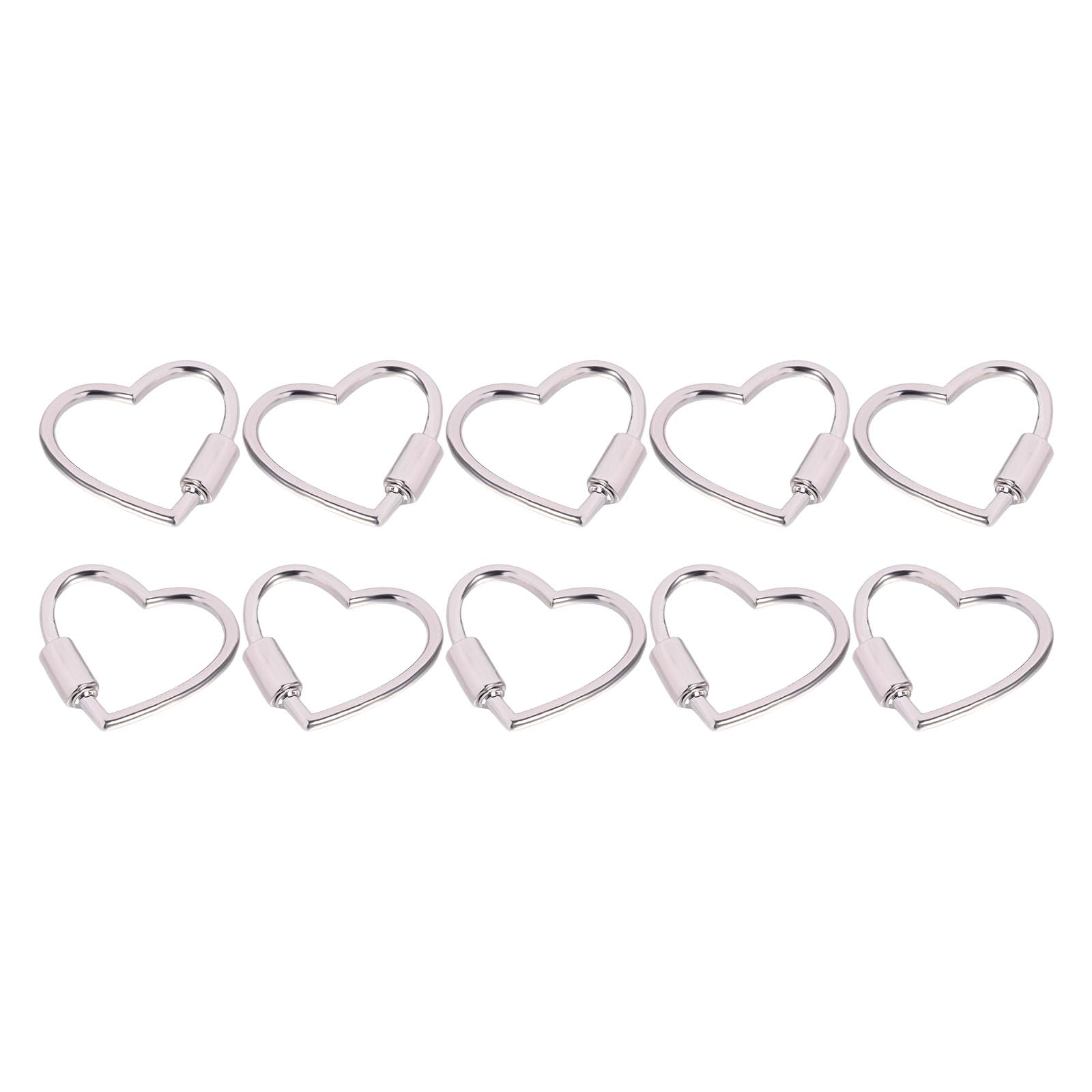 Limtula 10PCS Heart Carabiners with Screw Heart Shape Buckles Fasteners Clip for Handbag Strap Rings Bag Accessories Multifunctional Shaped Carabiner Hook