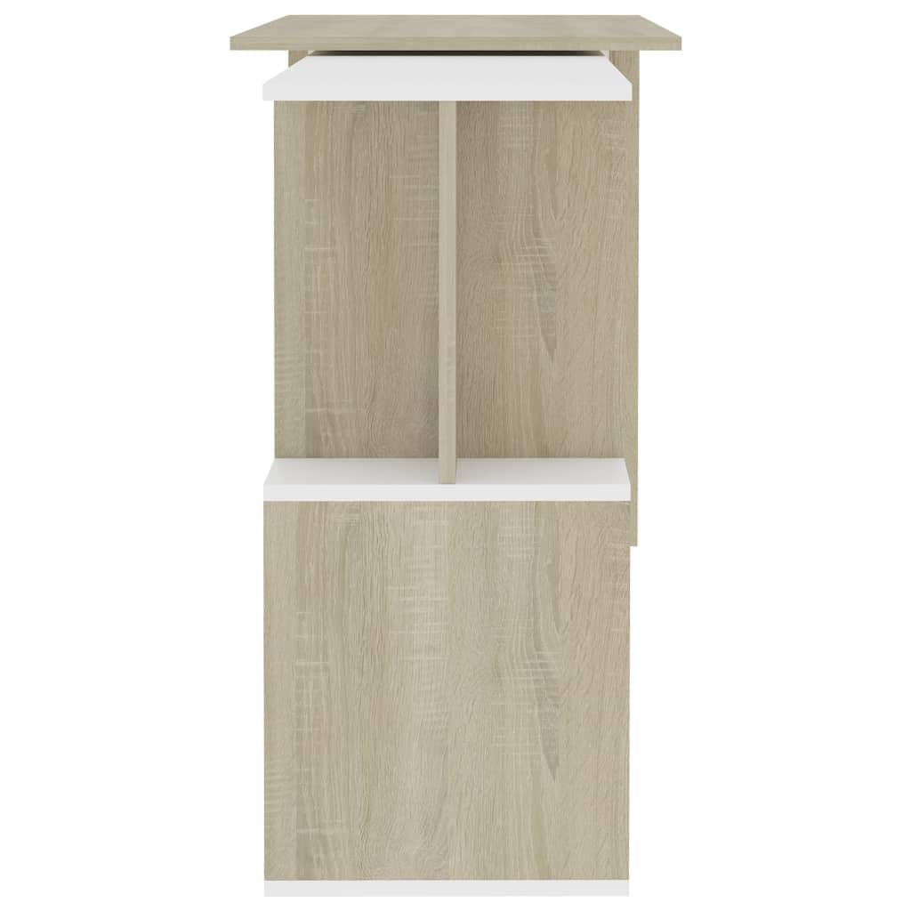 vidaXL Escritorio Esquinero de Ordenador Estudio Ejecutivo Oficina Despacho Mueble Duradera Robusta Estable Madera Contrachapada Blanco Roble Sonoma