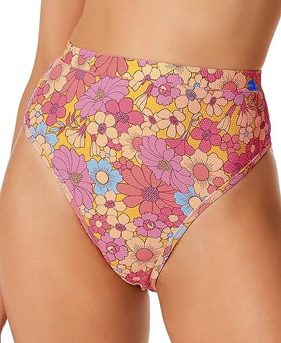 Jessica Simpson Pantalones de natación de cintura alta floral Rendezvous para mujer, Varios colores, Large