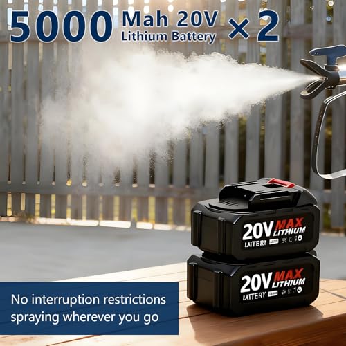 Image of High Pressure Airless Paint Sprayer Gun, 1.2L Capacity, 6 Adjustable Pressures, Ideal for 360 Full Coverage & High-Reach Painting, Cordless Battery Operated