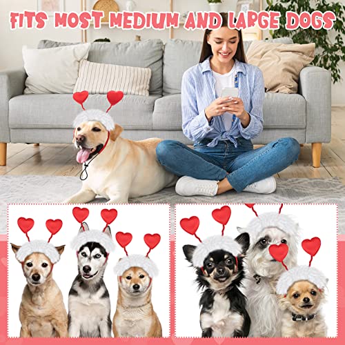 2 piezas diadema de corazón para perro talla M y L miniatura 5