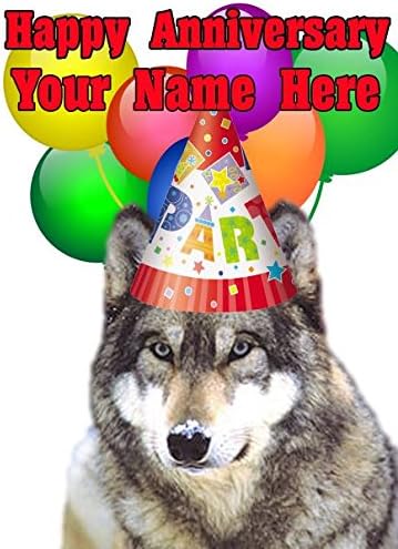 Wolf Happy Anniversary Party Card code9 Personalised Greeting Card