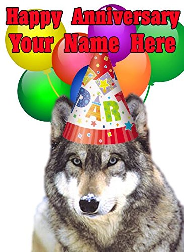 Wolf Happy Anniversary Party Card code9 Personalised Greeting Card