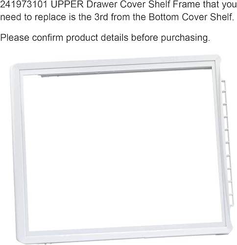 Miniatura 5 de 241973101 Marco de estante sin cubierta de cajón para refrigerador de vidrio Delicatessen para Frigidaire, Kenmore, Crosley Refrigerador Reemplaza
