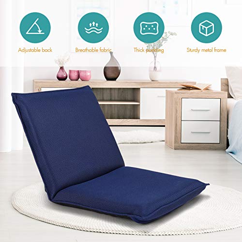 Sillón plegable cómodo azul miniatura 4