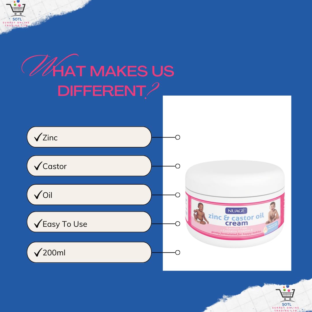 SOTL® X2 Zinc & Castor Oil Cream Gentle Skin Protection For Babies & Adults Soothes Nappy Rash - Image 2