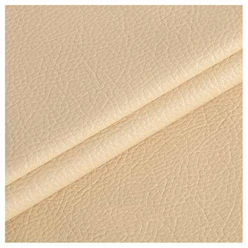 Polipiel para tapizar, realizar manualidades decorar, muebles, cojines, coches, sillas, sofás, bolsos. Tela Ecopiel. Cuero Sintético. 138 cm de ancho(Colour: Beige1,Size: 1.38x1m/4.53x3.28ft)(Beige,1.