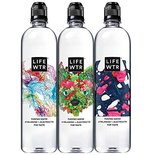 LIFEWTR Premium Purified Water, pH Balanced with Electrolytes for Taste, 23.7 Fl Oz Flip Cap Bottles, 700 mL (45 Count) (45 Count Total)