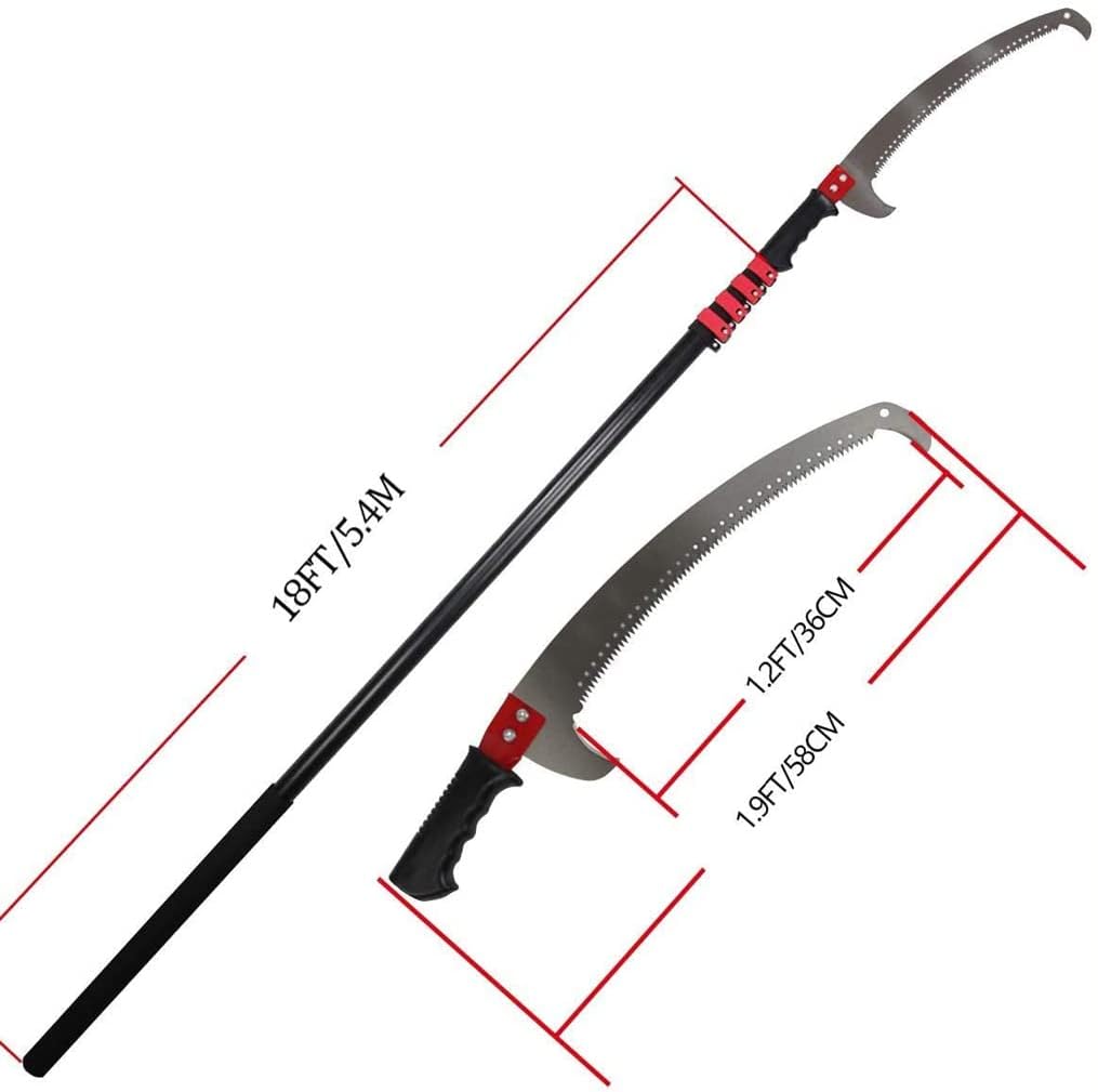 Telescopic Pole Saw Extendable Landscaping Pole Saw Adjustable Pruning Saws, for Pruning and Trimming Branches and Leaves 5.4m/18ft