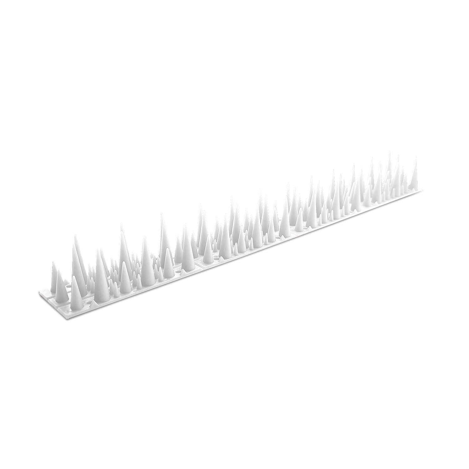 BUGG OFF - Bird & Rodent Spikes, Unique Spike Pattern effecitviely deteres Pesky Pigeons, Squirrels, Raccoons. Installs on Fences, Gates, Roofs, Walls and More!