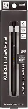 KURUTOGA Mitsubishi Pencil Mechanical Pencil Metal 0.3mm Nocturne Black M3KH1P.24 With Original Stylus Ballpoint Touch Pen