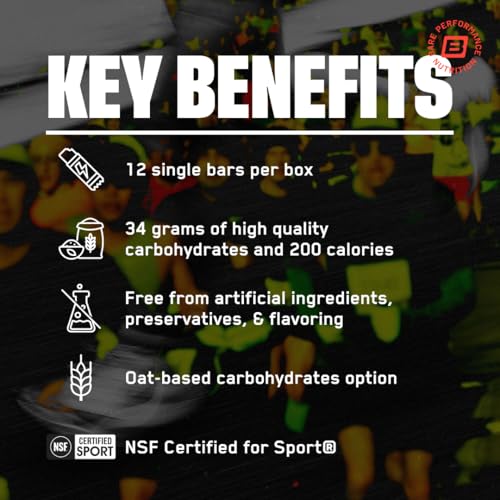 Image of BPN Go Bar, Oat Based Endurance Training Snack, Maple Cinnamon | 36g of Carbohydrates and 200 Calories Per Serving, 12 Bars Per Box