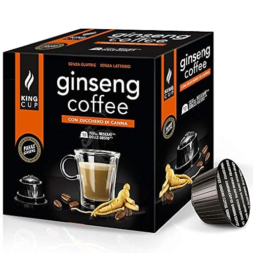 King Cup - 6 Paquetes de 10 Cápsulas Compostable de Ginseng con Azúcar de Caña, 60 Cápsulas 100% Compatible con el Sistema Nescafè Dolce Gusto de Bebida con Sabor de Ginseng, Sin Gluten y Sin Lactosa | Ya disponible en tu tienda friki favorita! En mundofriki.es!