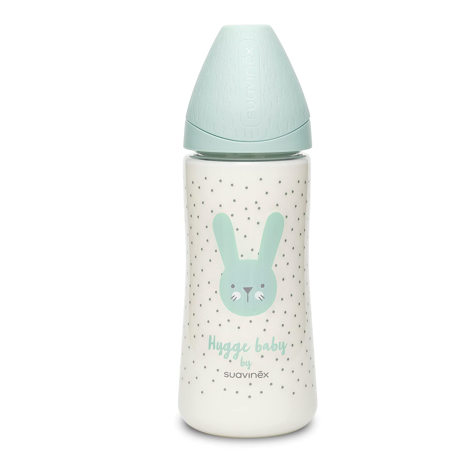 SUAVINEX Set Premium Regalo Recién Nacido con Biberón 150ml, 270ml y 360ml, Dosificador de leche, Chupete fisiológico desde 0 hasta 6 meses, Portachupetes, Broche y Cuchara,Color Verde