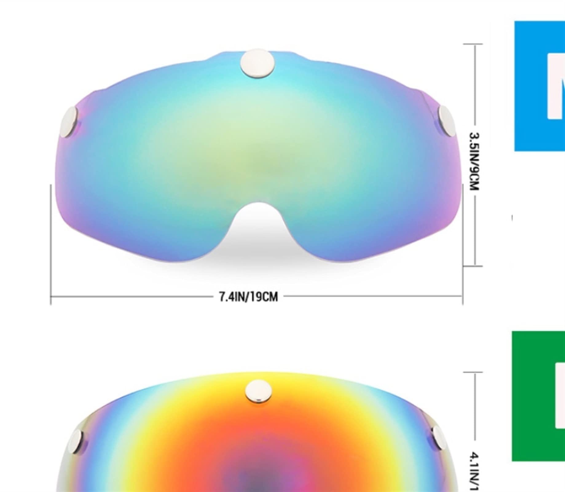 Helmvisier, Linse, abnehmbares magnetisches Fahrradhelm-Visier (gelbe Linse M)