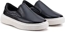 Tênis Slip On Iate Masculino Couro Confortável Calce Fácil