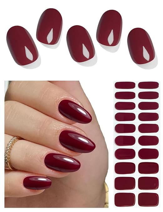 Cazuela 16PCS Solid Jelly Peach Gel Nail Stickers Wraps for Women Girls, Self Adhesive, Classic Style, Plastic Material, Nail Art Design, Indoor Use