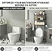 GloTika 3-Tier Over Toilet Storage with 2 Basket & Anti-Tilt System - 150lb Total Capacity Metal Bathroom Shelves Including Paper Holder & 4 Hooks, Space Saving Above Commode Organizer (64