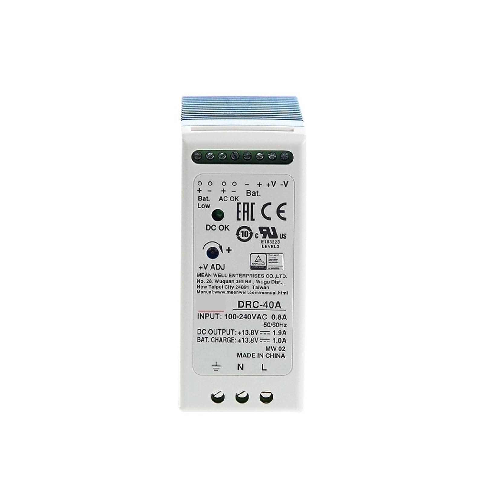 Muytqaerg Drc-40B 27.6V Drc-40 Switching Power Supply Ac Dc Transformer Rail Type Dual Output 40.02W 13.8V 27. 1.9A