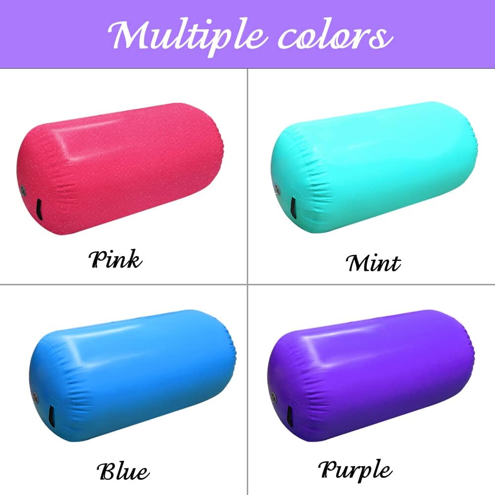Air Tumbling Mat Tumble Track With Electric Pump，Inflatable Gymnastics Barrel Roller for Home Use,Gym Training,Cheer leading,Yoga